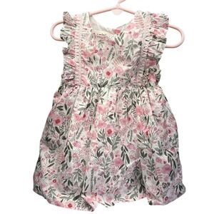 Mia & Mimi Baby Girls' Floral‎ Windowpane Tank Dress - Pink 12M